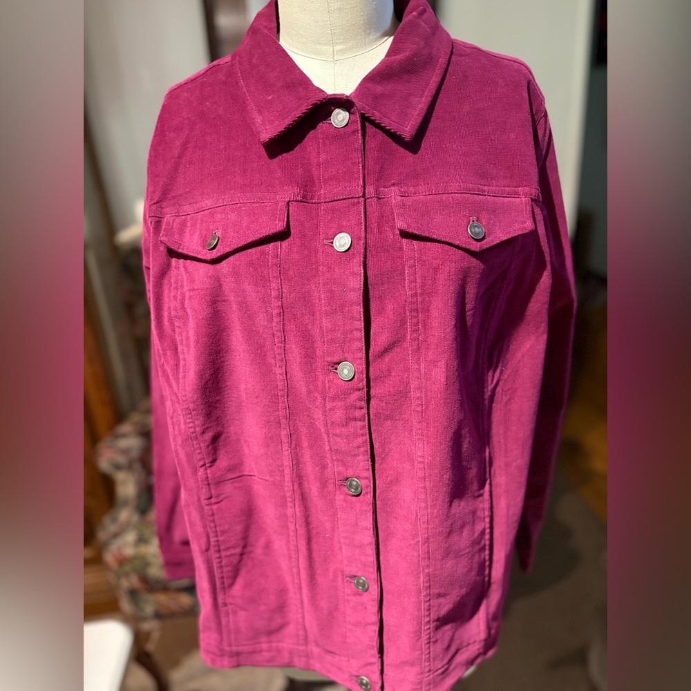 NWT National Corduroy 2-Piece Set | Snap Jacket + Pull-On Pants | Magenta Berry